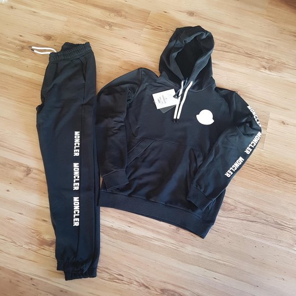 black moncler tracksuit